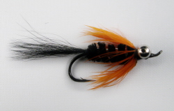 NEPTUNE Olive Damsel Fire Orange Bead Steelhead Artificial Fly